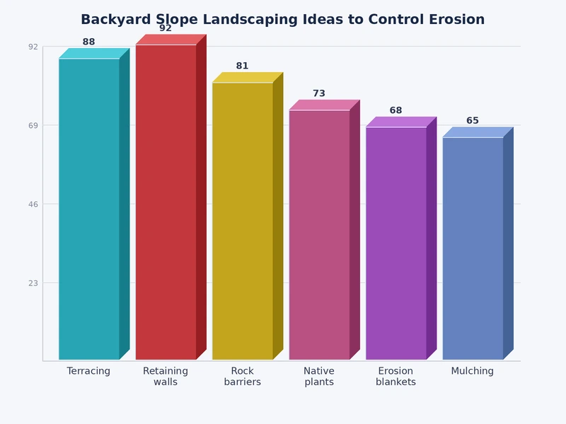 chart comparing erosion control effectiveness of different backyard slope landscaping ideas and methods