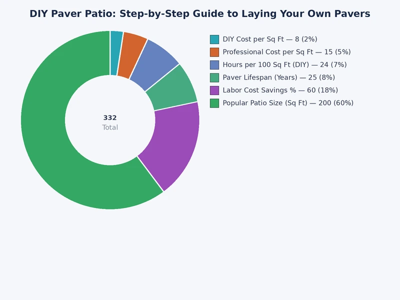 Bar chart comparing average DIY cost per square foot for concrete, brick, natural stone, and porcelain paver materials