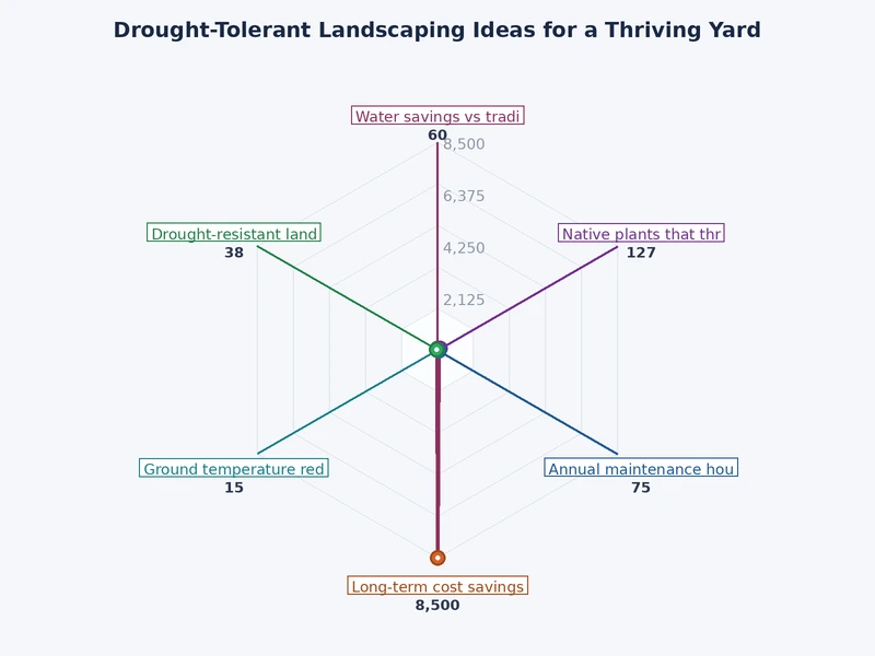 chart comparing water usage of traditional lawn versus drought-tolerant landscaping styles by season