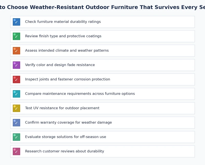 weather resistant outdoor furniture guide checklist for material selection by climate zone