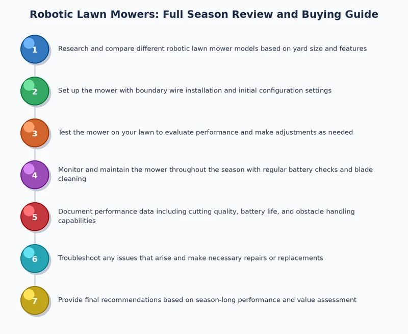 Diagram showing robotic lawn mower installation steps