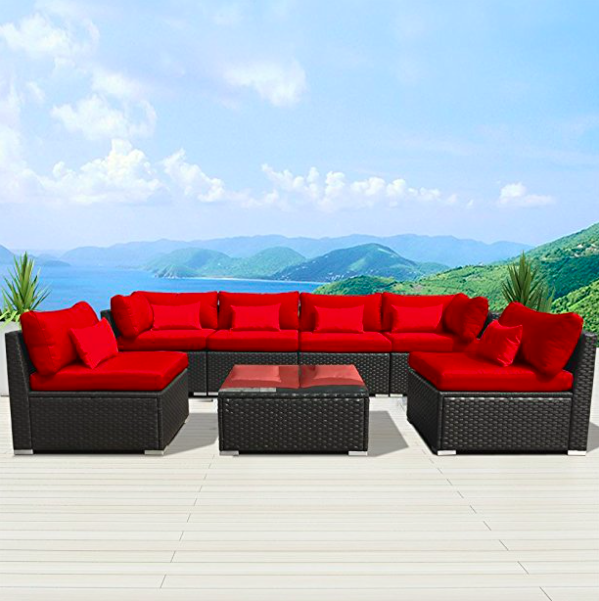 Modenzi 7G-U Outdoor Sectional Patio Furniture Espresso Brown Wicker Sofa Set Review