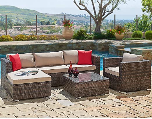 Suncrown Outdoor Furniture Sectional Sofa And Chair